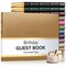 Gallery Leather Birthday Guest Book for Party Celebrations - Hardcover, Bound Leather Sign in Guest Book with 192 Lined Pages for Messages & Photos - 7" x 9"